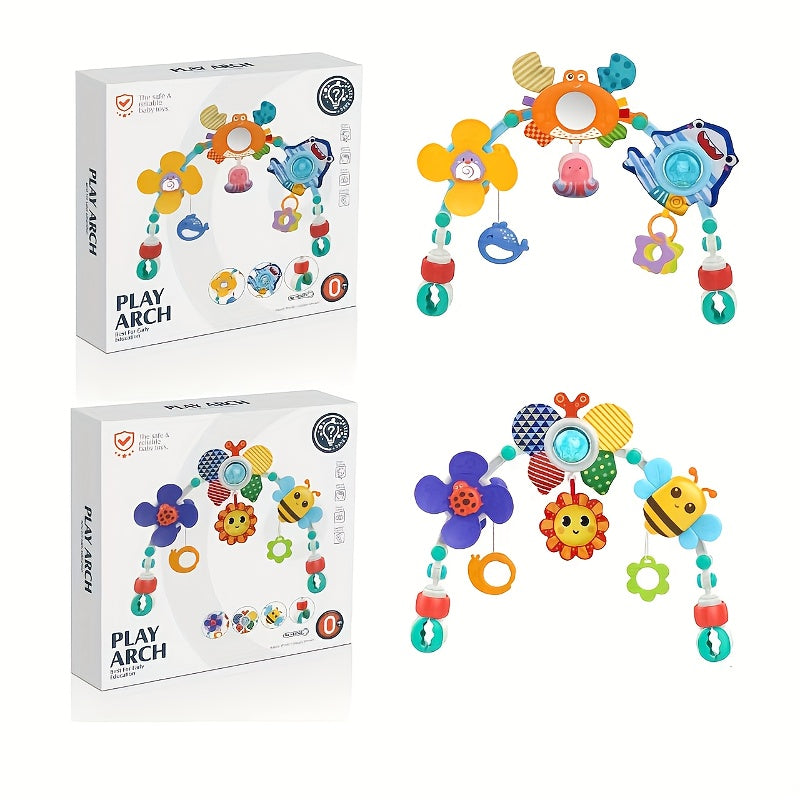 Baby Soothing Animal Bed Bell & Stroller Pendant Toy with Soft Multicolor Animal Shapes, Bells & Sensory Attachments - Soothing Tool for Crib, Car Seat, Stroller - Safe Sleep Aid for &, Travel-Friendly Calming Companion