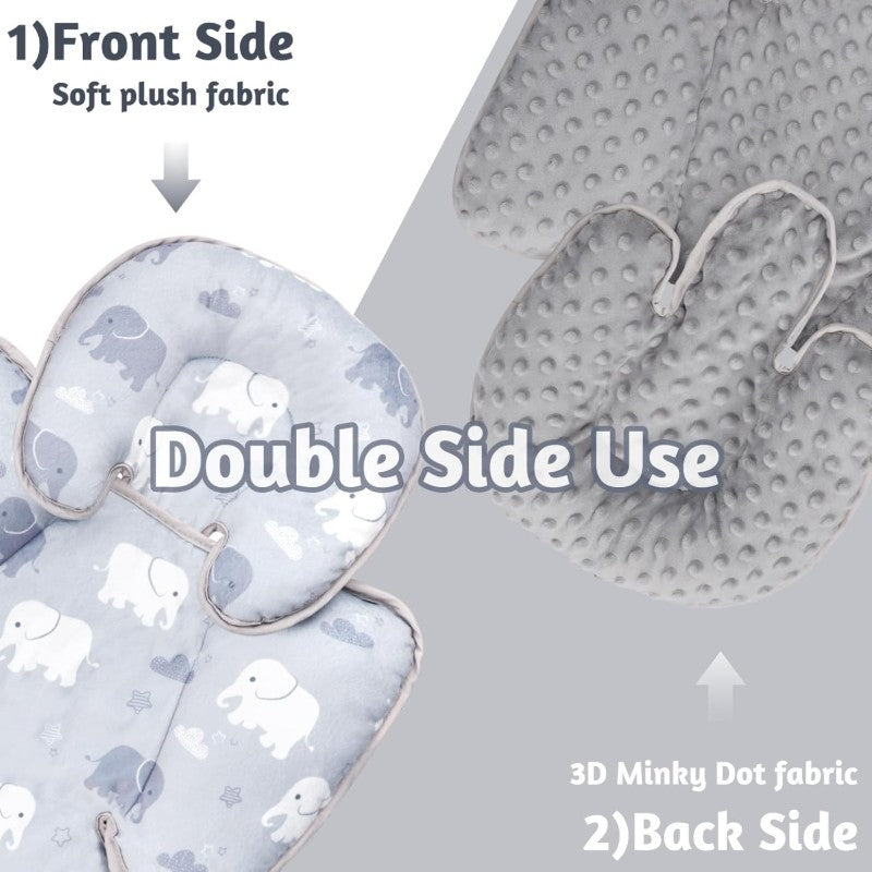 TANOFAR Infant Car Seat Head Support Soft Baby Carseat Head Body Support Elephant Baby Car Seat Insert Cushion for Newborn Boys