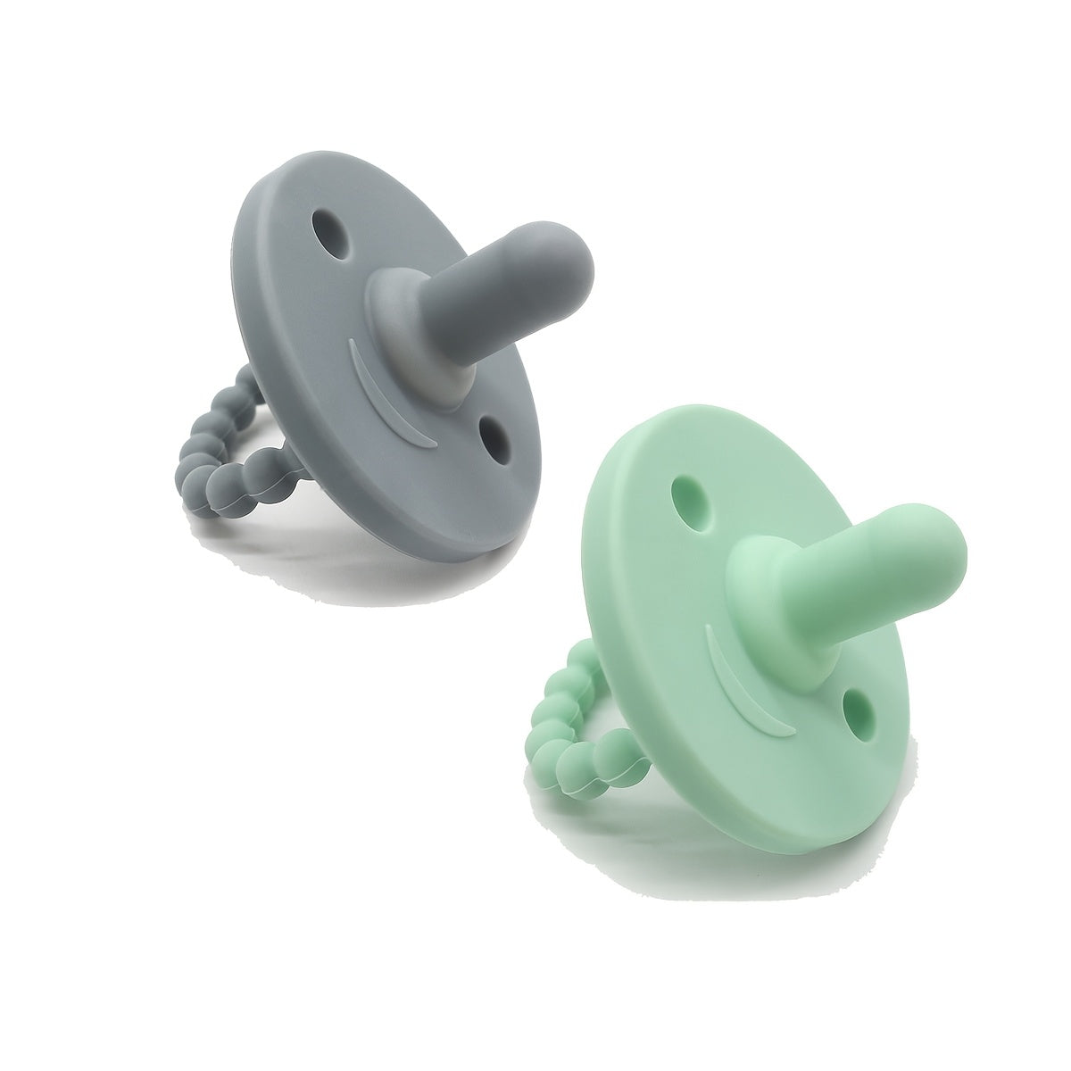 Two Pacifiers Made of Food-Grade Silicone, Easy to Grip, Perfect for Christmas Gifts.