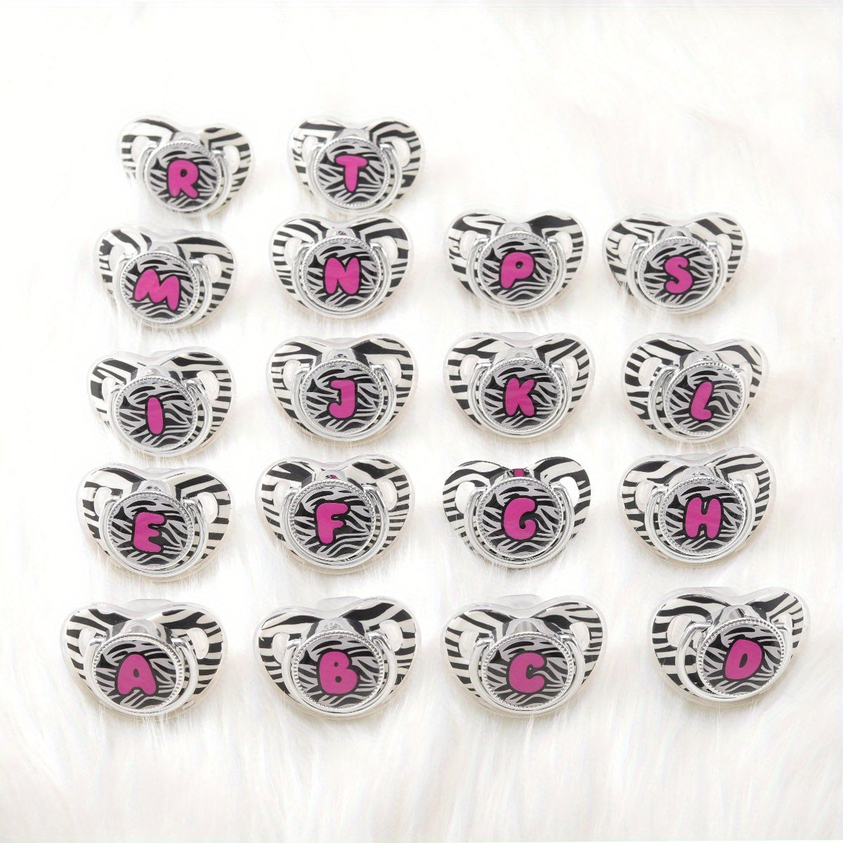 1pc Zebra Print Letter Design Pacifier With Dust Cover, Free Of Phthalates, Easy To Use, Soft And Comfortable, Safe Product, Suitable For Boys And Girls, With Multiple Choices, The Perfect Gift For Children