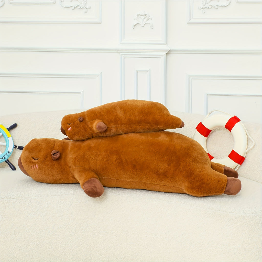 1pc The Capybara Pillow, Toy, Doll, Can Be Lying On The Stomach, The Kids Sleeps On The Bed with A Long Pillow Plush
