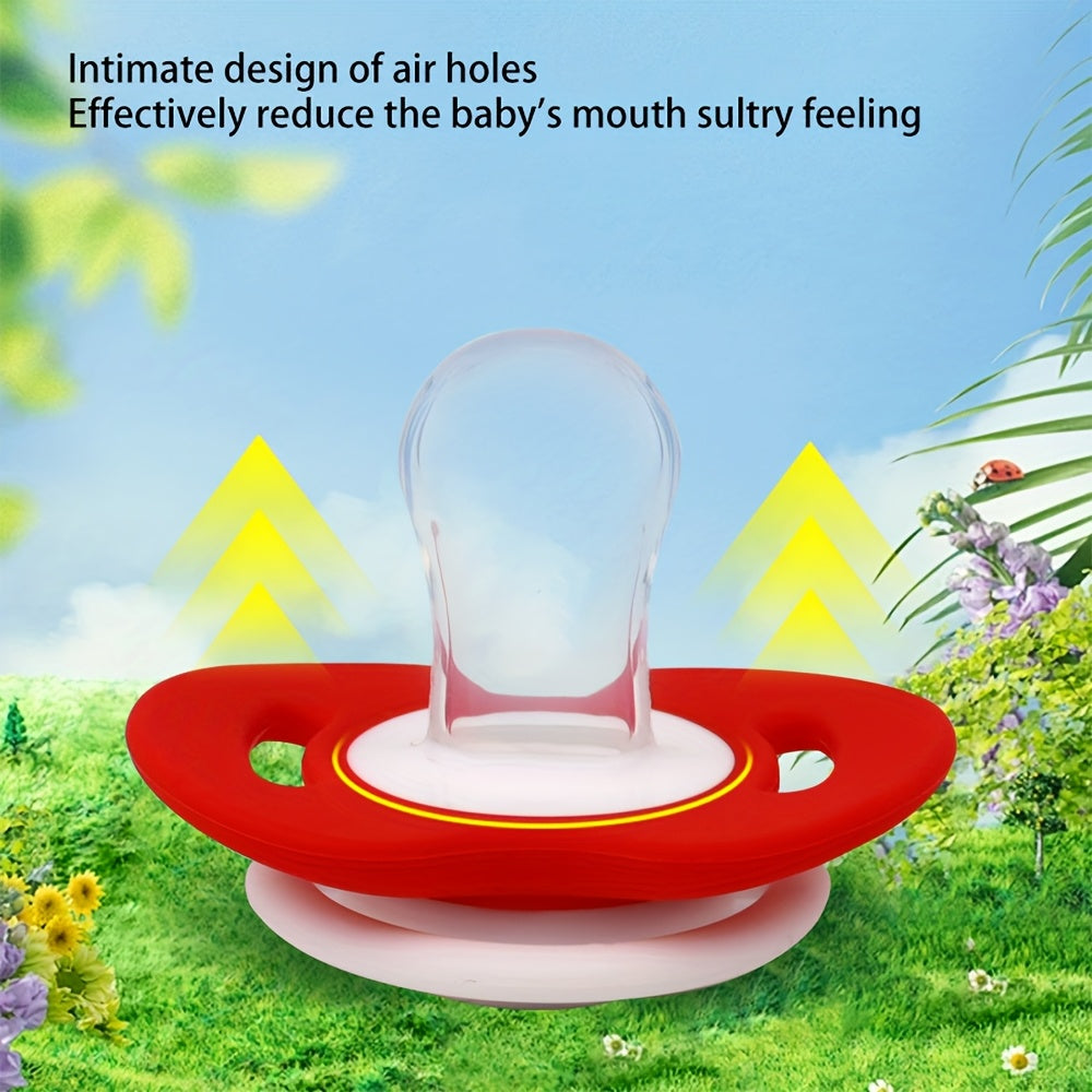 Easy Clean Soccer Ball Style Soother Silicone Soccer Ball Style Soother for and 0-6 Years - One-Piece Design, Easy to Clean, Soft on Gums, Available in Red, Blue, Green, Pink