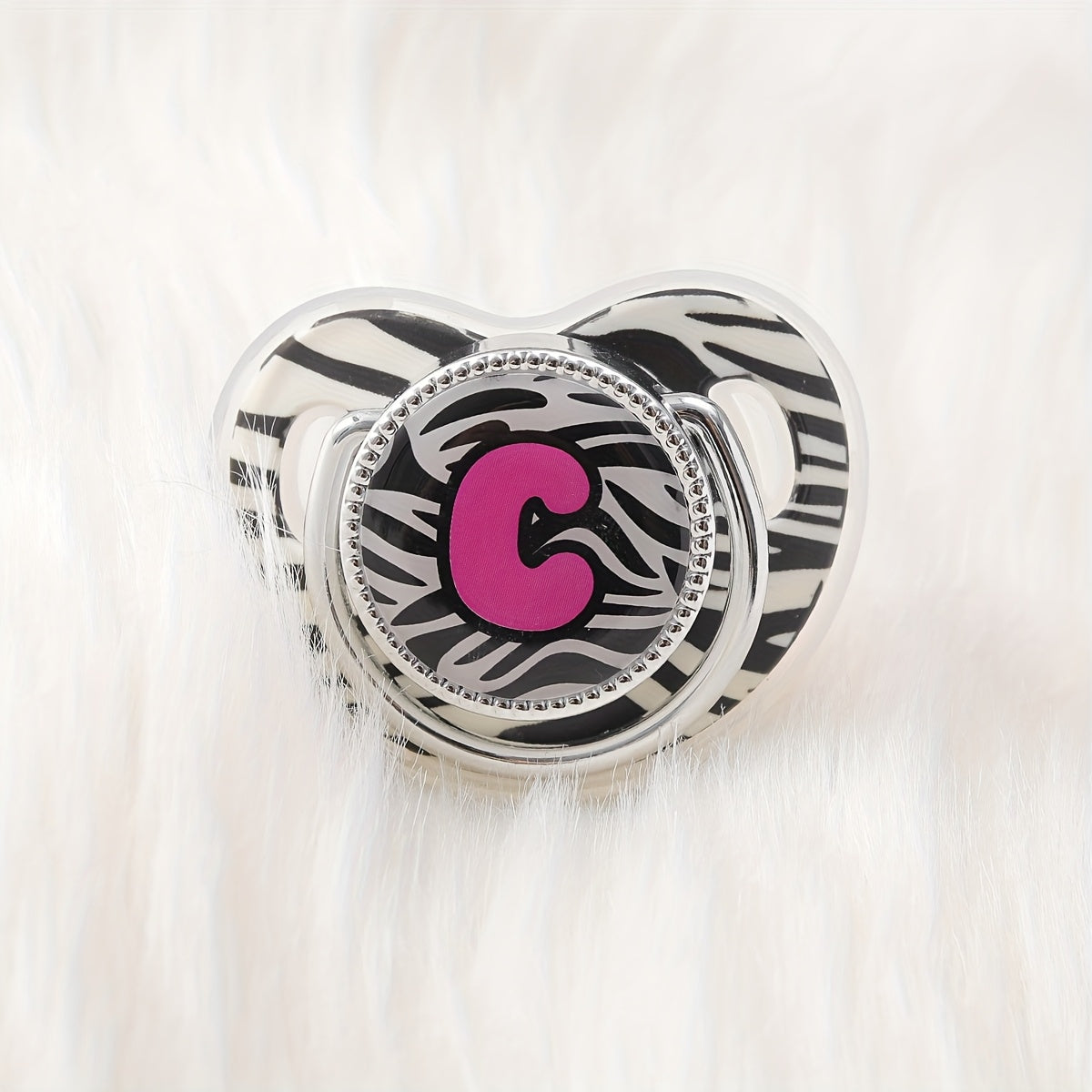1pc Zebra Print Letter Design Pacifier With Dust Cover, Free Of Phthalates, Easy To Use, Soft And Comfortable, Safe Product, Suitable For Boys And Girls, With Multiple Choices, The Perfect Gift For Children