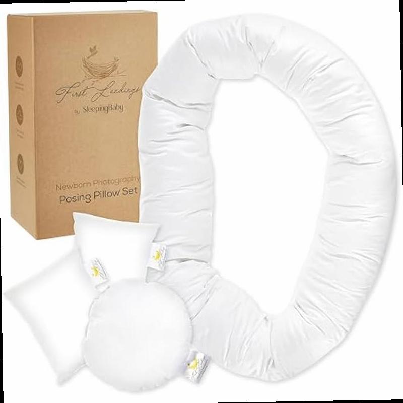 First Landings Newborn Photography Posing Pillows Baby Announcement Ideas Gender Neutral Photo Props for Infants Photography Pillow Set 4 Pack