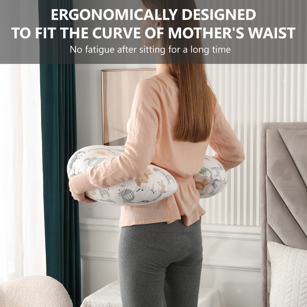 1pc Multifunctional Breastfeeding Pillow, Including Pillow And Pillowcase, C-shaped Breastfeeding Pillow, For Feeding, Designed For Newborns, Removable, Machine Washable