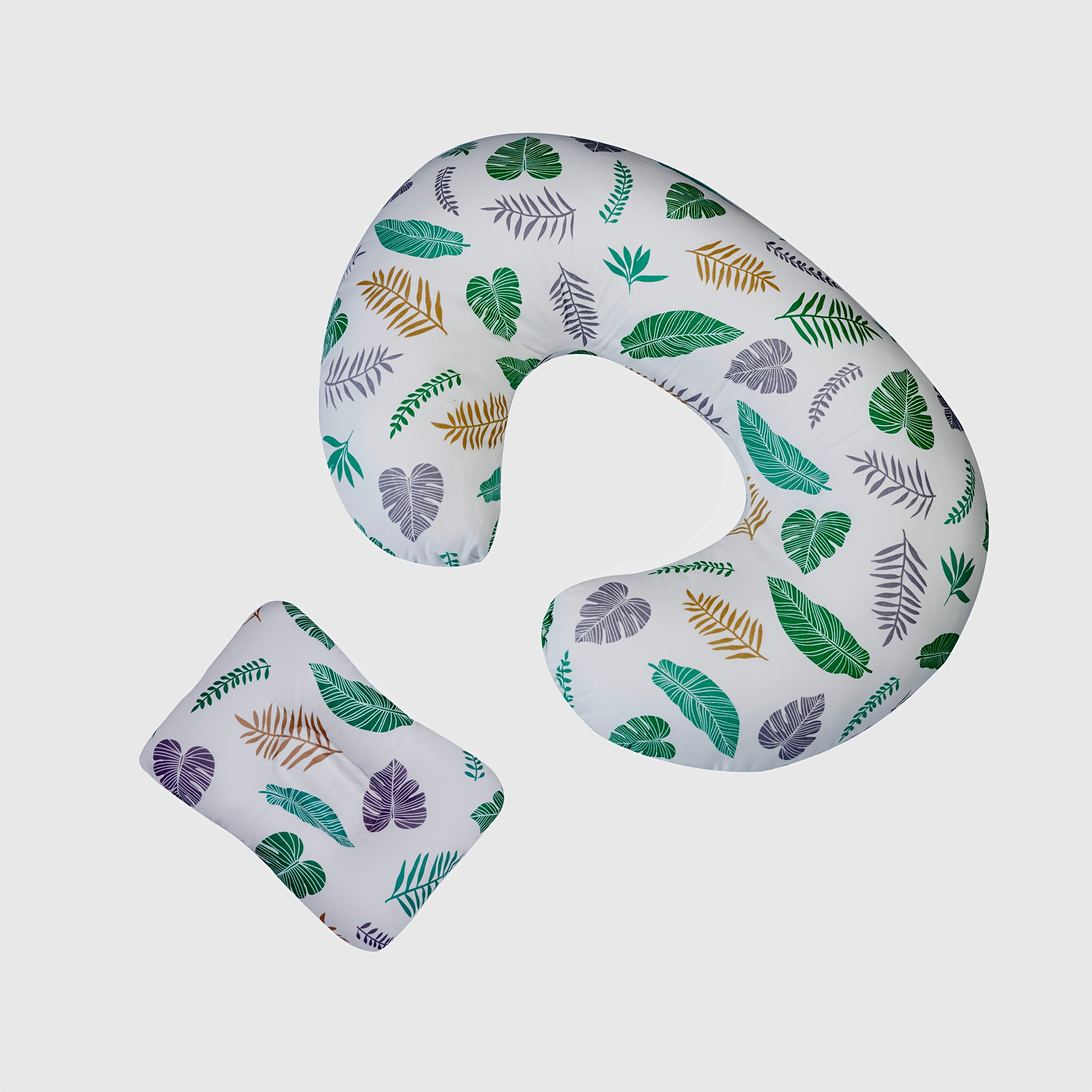 Portable Nursing Pillow Portable 3D Ergonomic Comfortable Handheld Nursing Pillow | Soft Polyester Cover, Multi-Color Leaf Pattern, Washable, Hands-Free Feeding Aid for Moms & Caregivers, Postpartum Support, Breastfeeding