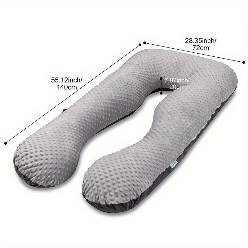 QUEEN ROSE Pregnancy Pillows, U Shaped Full Body Pillow for Pregnancy Sleeping, Maternity Pillow for Pregnant Women Pain, with Beige Minky Dot Velvet Cover