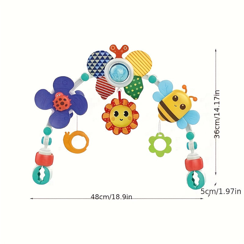 Baby Soothing Animal Bed Bell & Stroller Pendant Toy with Soft Multicolor Animal Shapes, Bells & Sensory Attachments - Soothing Tool for Crib, Car Seat, Stroller - Safe Sleep Aid for &, Travel-Friendly Calming Companion