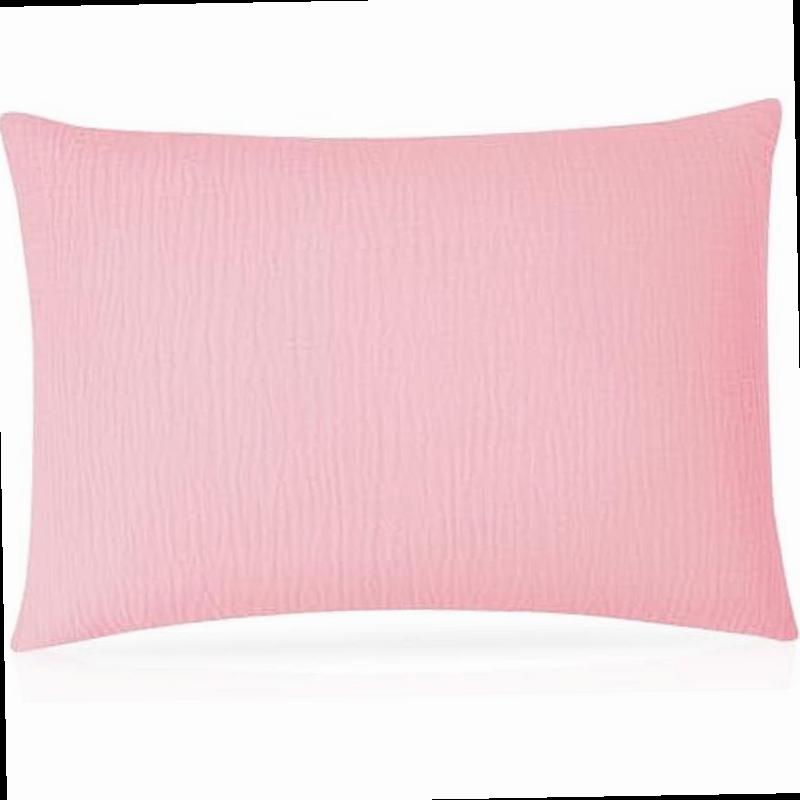 Pro Goleem Toddler Pillow with Muslin Cotton Pillowcase 13 18 Soft Toddler Pillows for Sleeping Kids Pillow Child Pillow Machine Washable Perfect Bed Toddler Cot and Travel Pink