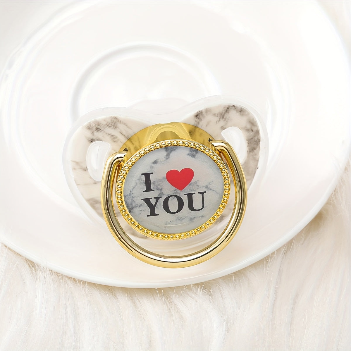 Leopard Print Pacifier 1pc Multi-Color Leopard Print I LOVE YOU\u002FMAD\u002FUM Pacifier | Soft, Comfortable, Phthalate-Free, Dustproof Lid - Safe Gift for Boys & Girls