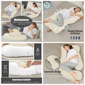 U - Shaped Pregnancy Pillow Sleeping - Full Body Maternity Support Pillow with Cooling Removable Cover - Comfort Back, HIPS, Belly - 57 Inch Pregnant Women, Ivory