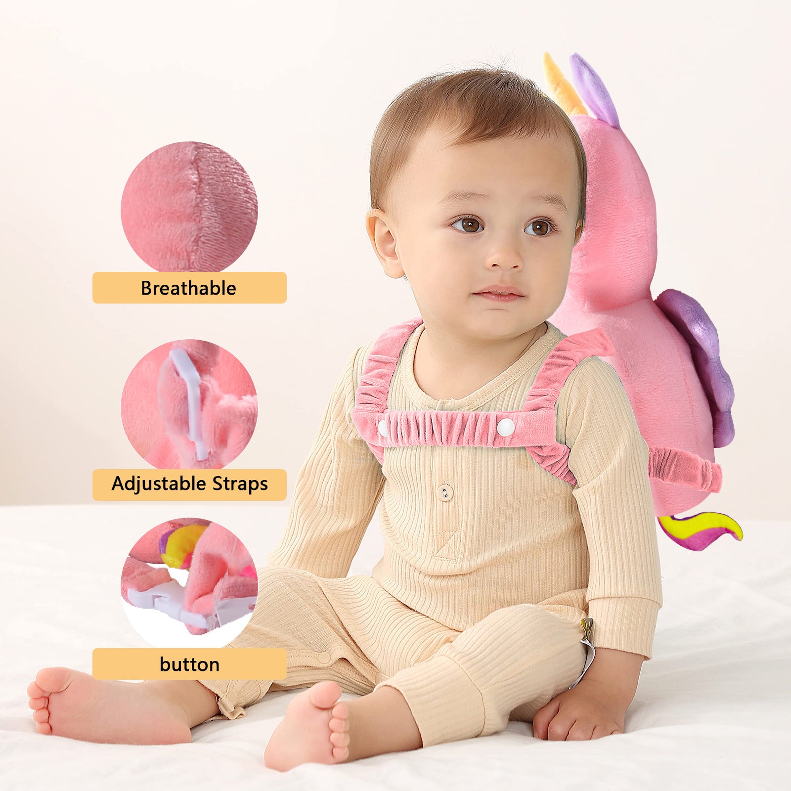 Adjustable Cartoon Animal Plush Toys Youngsters Cushion - Soft, Soothing Toy Backpack,Ideal Holiday Gift