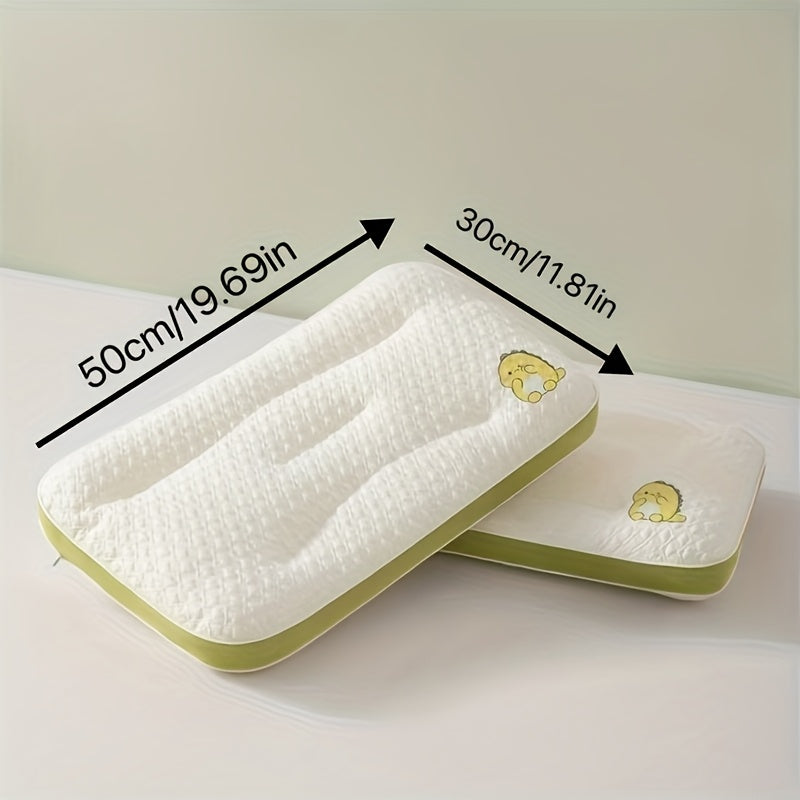 1pc Youngsters' Knitted Dinosaur Neck Pillow for Sleep, Soft & Comfortable, Breathable Polyester, White, Zipper Closure, Machine Washable, Multi-Purpose, Classic Style, Cartoon Theme