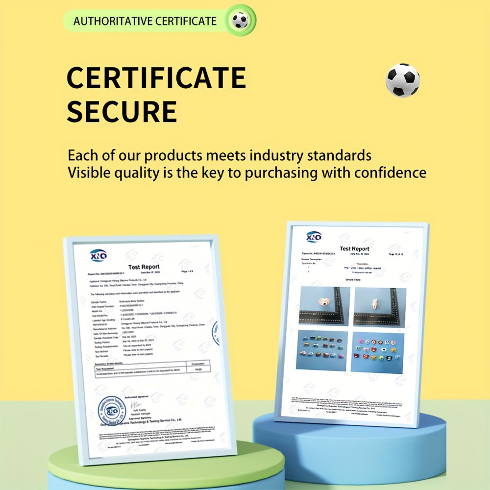 Easy Clean Soccer Ball Style Soother Silicone Soccer Ball Style Soother for and 0-6 Years - One-Piece Design, Easy to Clean, Soft on Gums, Available in Red, Blue, Green, Pink