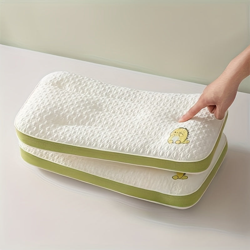 1pc Youngsters' Knitted Dinosaur Neck Pillow for Sleep, Soft & Comfortable, Breathable Polyester, White, Zipper Closure, Machine Washable, Multi-Purpose, Classic Style, Cartoon Theme