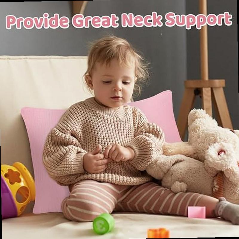 Pro Goleem Toddler Pillow with Muslin Cotton Pillowcase 13 18 Soft Toddler Pillows for Sleeping Kids Pillow Child Pillow Machine Washable Perfect Bed Toddler Cot and Travel Pink