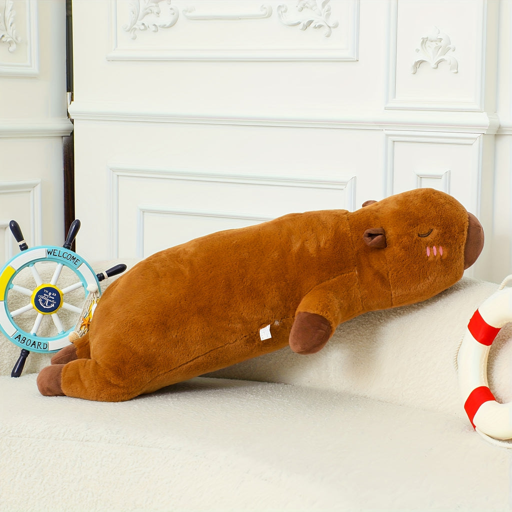 1pc The Capybara Pillow, Toy, Doll, Can Be Lying On The Stomach, The Kids Sleeps On The Bed with A Long Pillow Plush