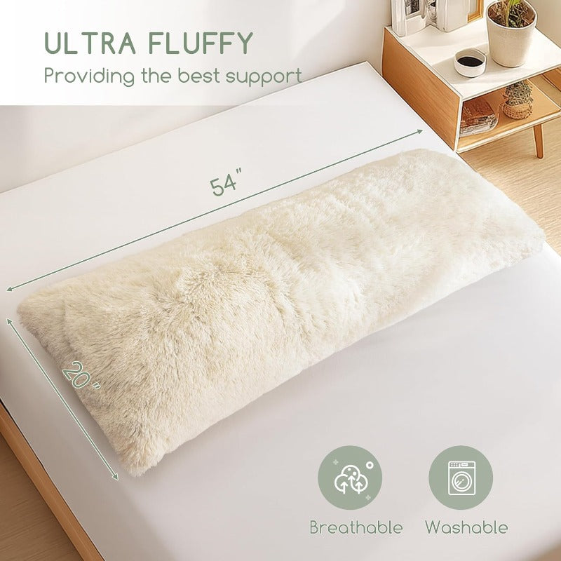 Body Pillow for Adults Extra Long Full Body Pillow with Removable Cover and Memory Foam Filling for Side Sleepers and Pregnancy Soft port Pillow hine Washable 20x54 Inch