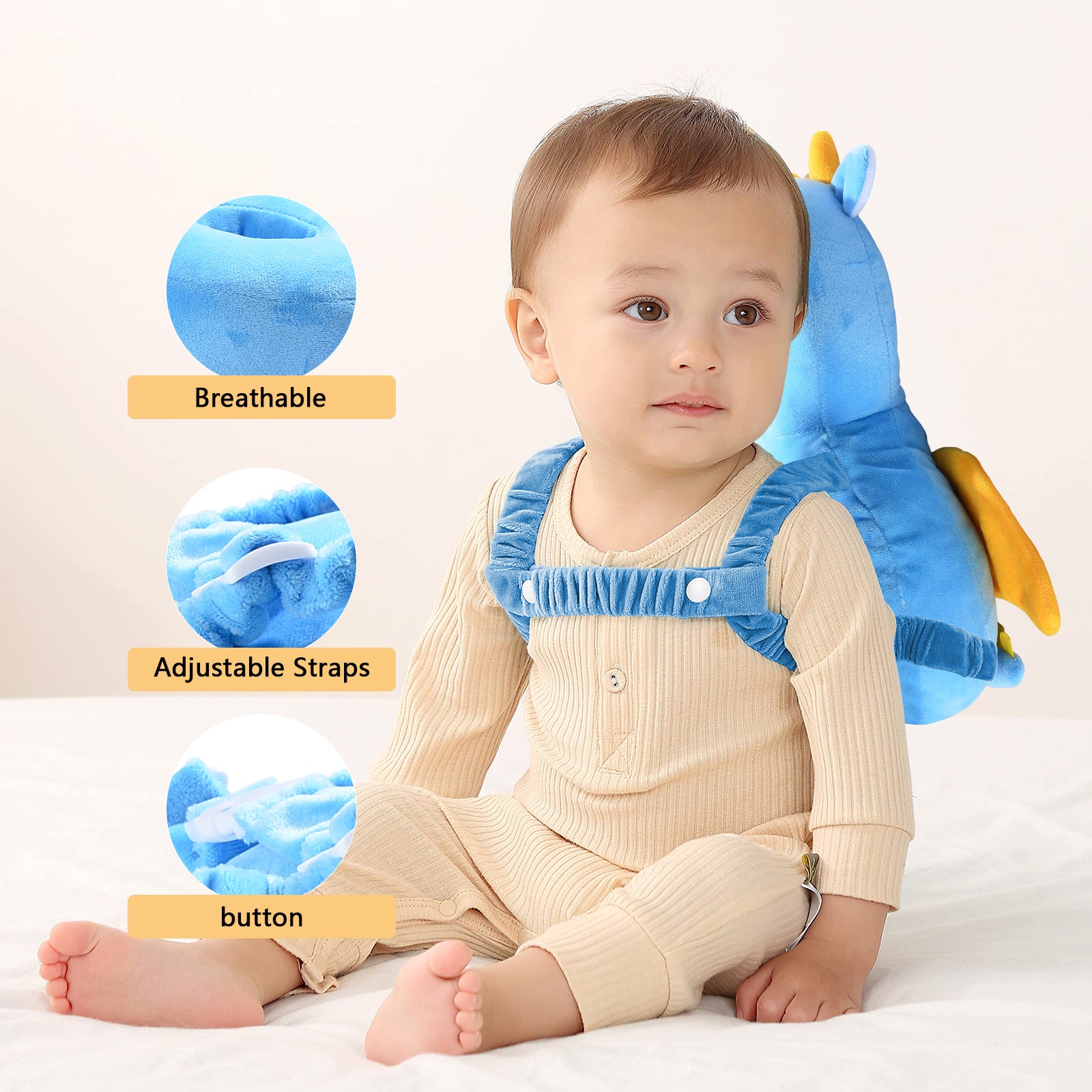 Adjustable Cartoon Animal Plush Toys Youngsters Cushion - Soft, Soothing Toy Backpack,Ideal Holiday Gift