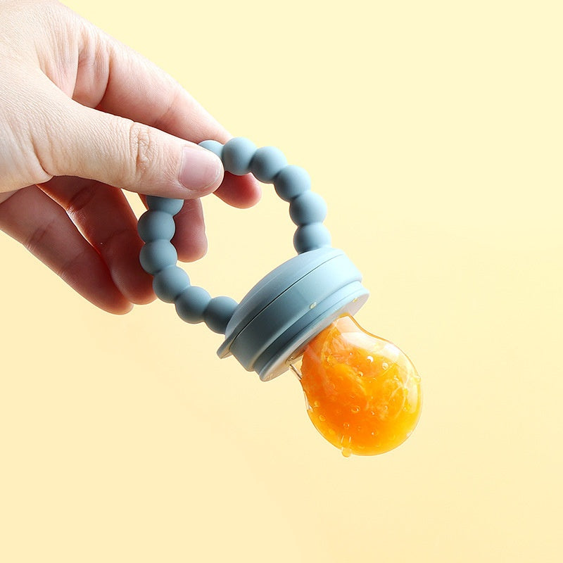 Baby Food Feeder & Pacifier - Self-Feeding Solid Food\u002FLiquid Dispenser with Pacifier, Non-Toxic Silicone, Easy-Clean for Infants, Breastmilk, Fruit Purees, Baby-LED Weaning - Mess-Free Feeding, Soft Textured Design, Safe Feeding Tool