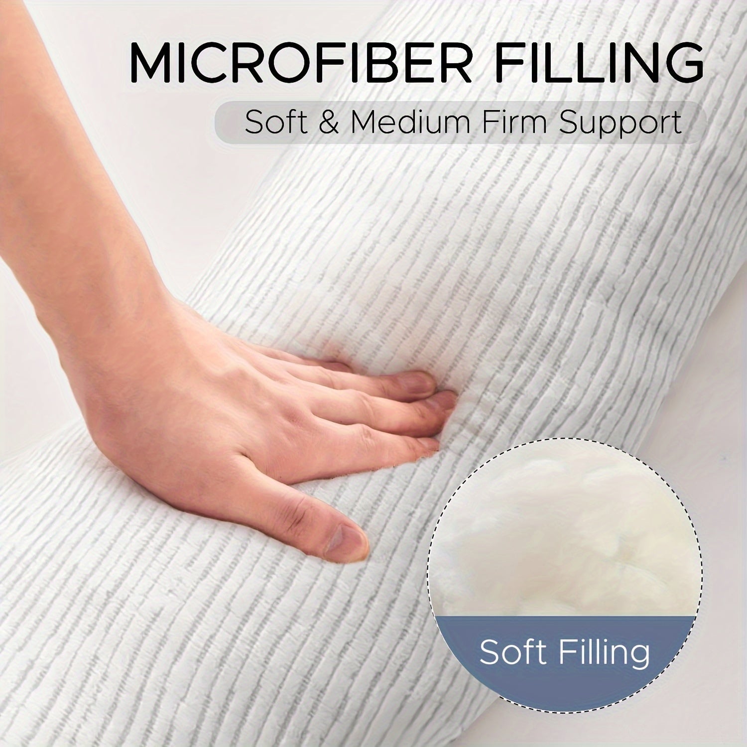 Body Pillow For Adults - Soft Long Bed Pillows Insert For Sleeping - Shredded Memory Foam & Removable Washable Cover - Swan Shaped Side Sleeper Pregnancy Pillow 49 Inch