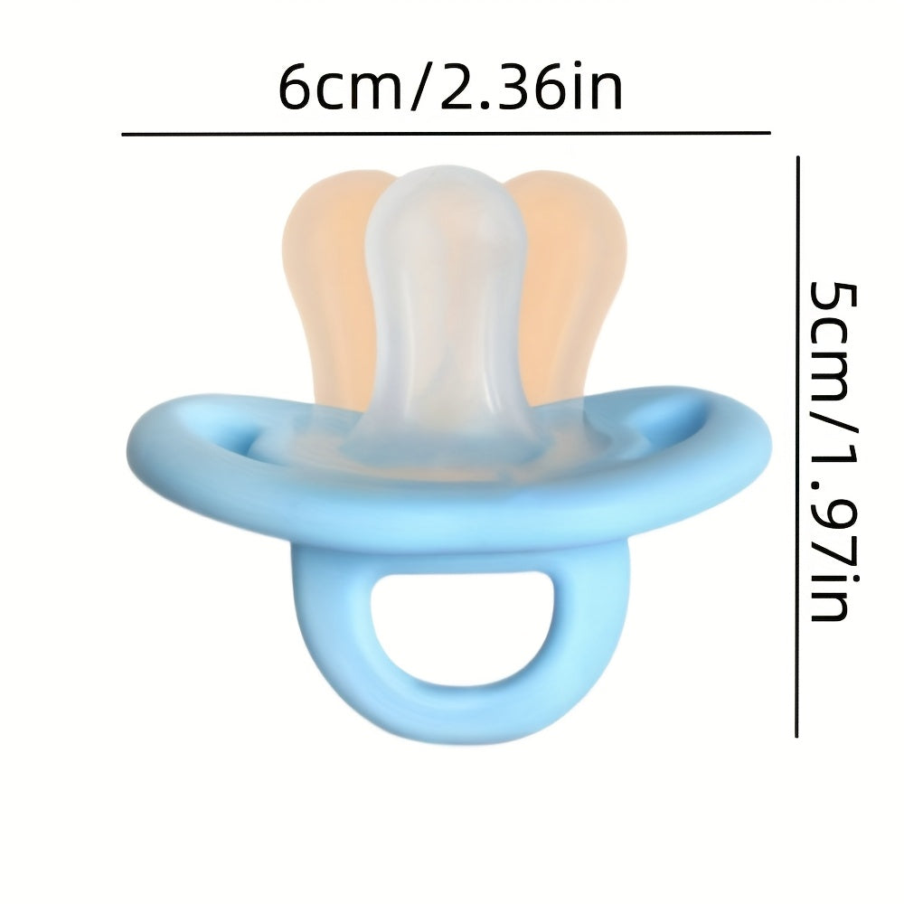 Soft Silicone Baby Pacifier with Thumb Nipple - Ergonomic Soother for Newborns, Gentle & Breastfeeding Support, Hypoallergenic, Pink & Blue, Newborn Soothing | Smooth Nipple Design | Gentle Soother, Pacifiers for Babies