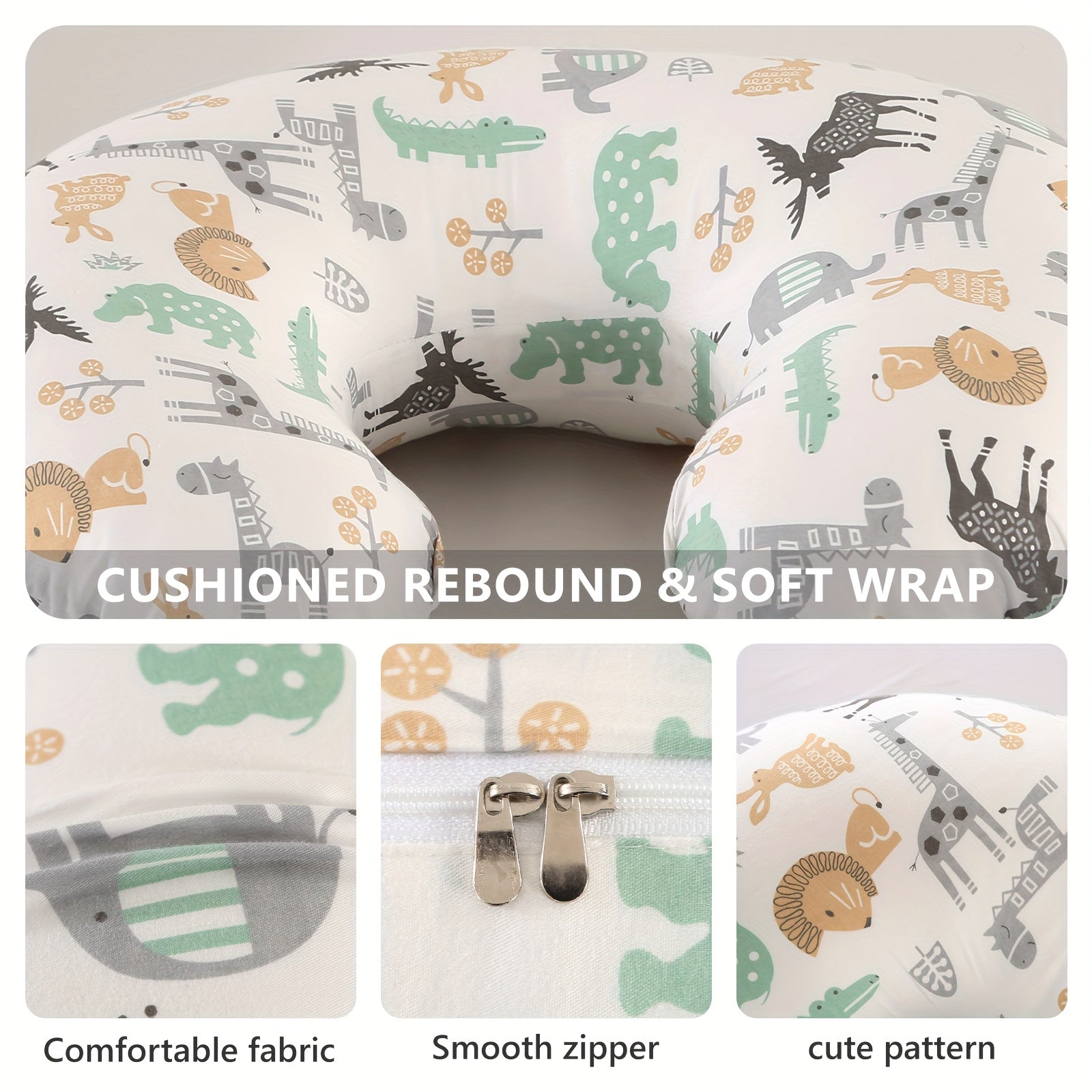 1pc Multifunctional Breastfeeding Pillow, Including Pillow And Pillowcase, C-shaped Breastfeeding Pillow, For Feeding, Designed For Newborns, Removable, Machine Washable