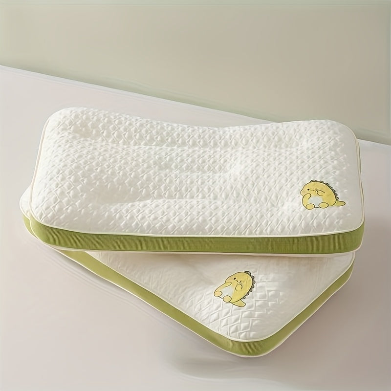 1pc Youngsters' Knitted Dinosaur Neck Pillow for Sleep, Soft & Comfortable, Breathable Polyester, White, Zipper Closure, Machine Washable, Multi-Purpose, Classic Style, Cartoon Theme