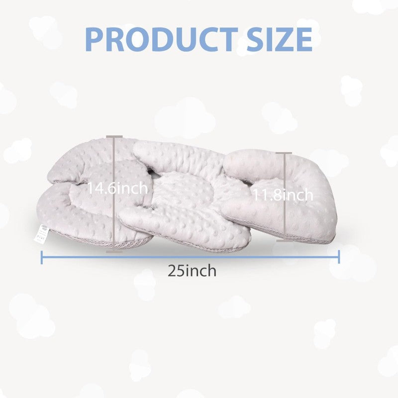 Infant Carseat Insert 2 in 1 Reversible Baby Car Seat Cushion for Newborn Toddler Head Body Support Car Seat Pad for Carseats Strollers Swings Bouncers