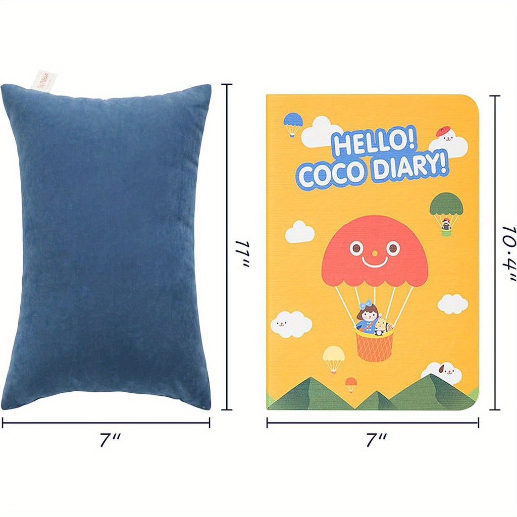 2pcs Microfiber Tiny Pillows, 11x7 Inches, Mini for Sleeping and Traveling, Washable, Soft Small Travel Nap Pillows, Denim Blue