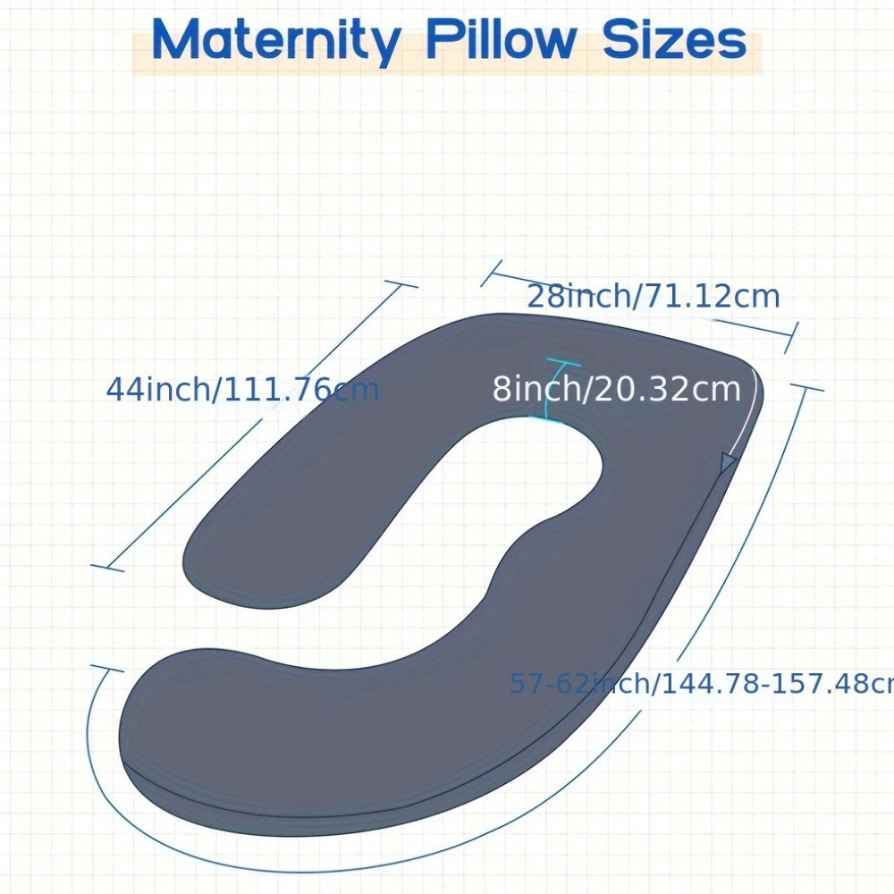 Velvet Gray Maternity Pillow J-Shape Full Body Sleep Pillow With Velvet Cover, 60-Inch Maternity Pillow, Provides Back, Leg, And Abdominal Support For Pregnant Women, Christmas Gift
