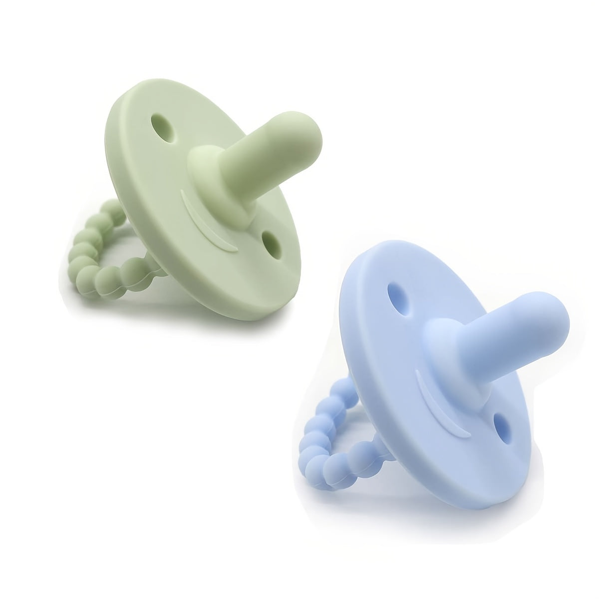 Two Pacifiers Made of Food-Grade Silicone, Easy to Grip, Perfect for Christmas Gifts.