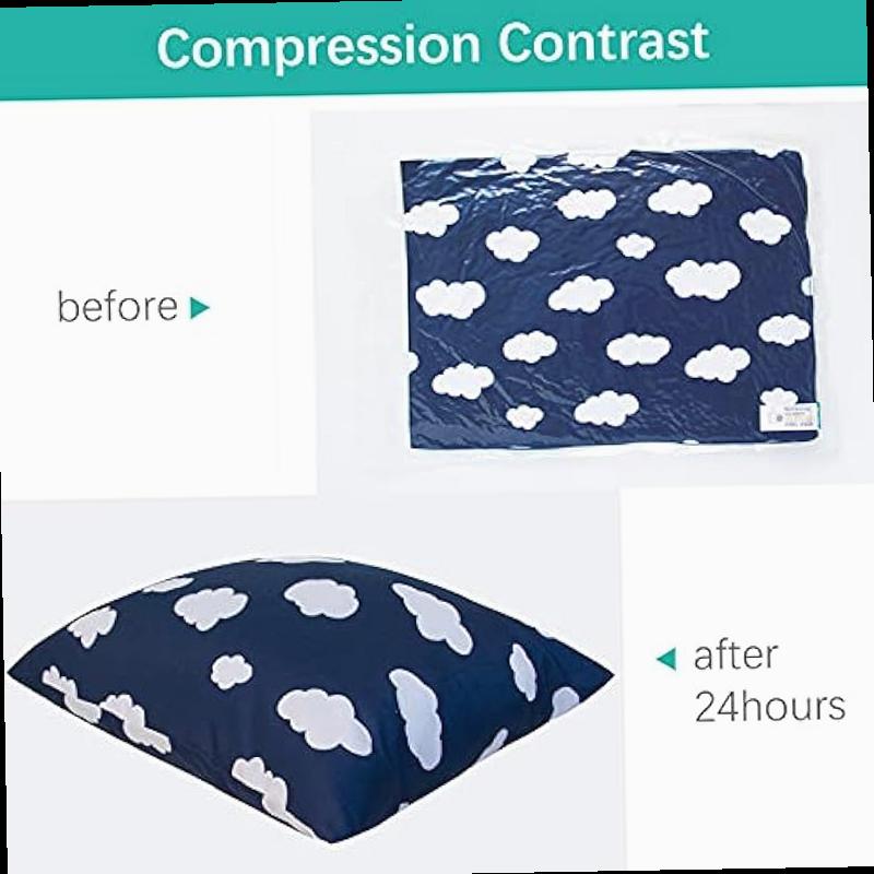 Toddler Pillow for Sleeping Kid Pillow 14 x 19 for Small Travel Bed Nap Pillows Soft Skin Friendly Small Pillows for Sleeping Toddler Use Only Age 2 to 5 Navy Cloud