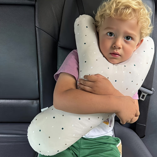 1-Pack Car Child Seat Pillow - Y-Shaped Travel Pillow with Soft Durable Fabric, Ergonomic Design for Long Car Trips, 4 Colors (Mixed) - Safe & Comfortable for Toddlers, Car Child Seat Accessories, Travel Baby Pillow, Yshaped Design, Sturdy Support