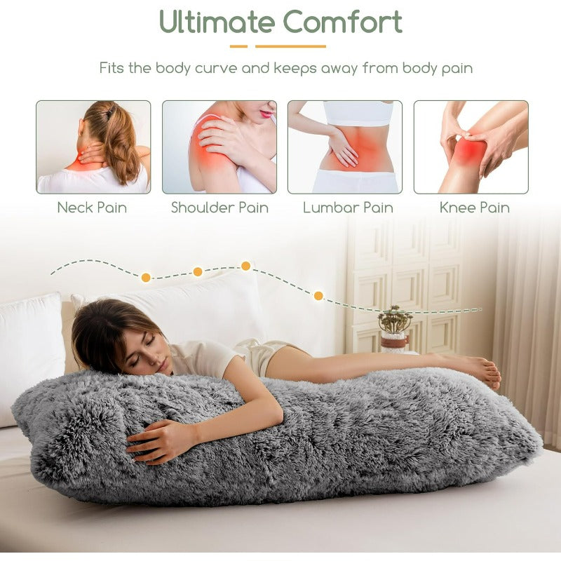 Body Pillow for Adults Extra Long Full Body Pillow with Removable Cover and Memory Foam Filling for Side Sleepers and Pregnancy Soft port Pillow hine Washable 20x54 Inch